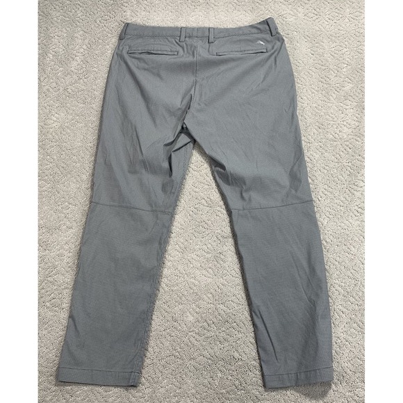 Tommy Bahama Men's Pants 35x30 Blue Micro Check Stretch Flat Front - Picture 8 of 10